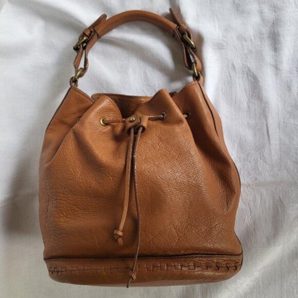 Kelsi Dagger Brooklyn Cognac Leather Bucket Bag - Picture 1 of 12